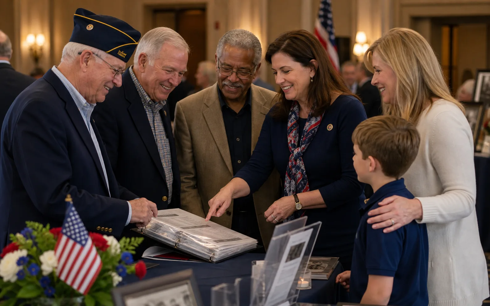 A reunion volunteer organizing a military group contact list